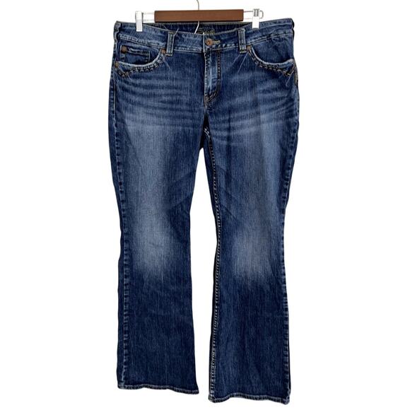 Silver Jeans Women's Suki Surplus Sz W16/L32 Boot Cut Blue Denim Flap Pocket - Picture 1 of 15